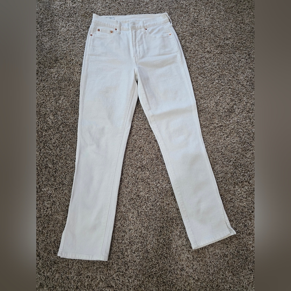 GAP White Vintage Slim High-Rise Jeans with Copper Hardware